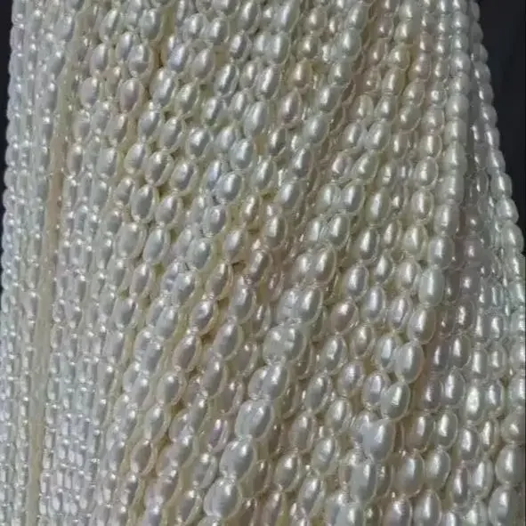 عالية الجودة لؤلؤ المياه العذبة الطبيعية لكمة فضفاض الأبيض الأرجواني حبة DIY بها بنفسك أنيقة قلادة سوار صنع المجوهرات #3