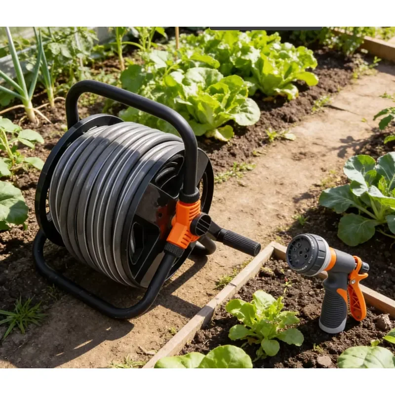 Garden Water Hose Reel Cart, Holds up to 50-80 Feet Hose, Portable Hose Holder for Convenient Hose Storage and Watering