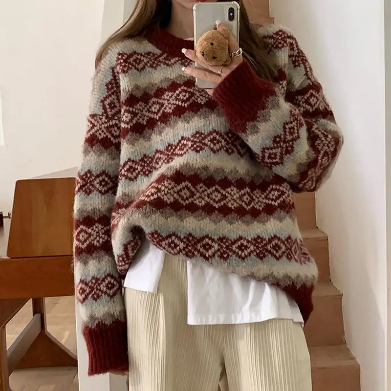 Women Clothing 2024 New Arrivals Y2k Pullover Sweaters Mushroom Autumn Spring Jumper   Soft Knitted Sweater Korean D161