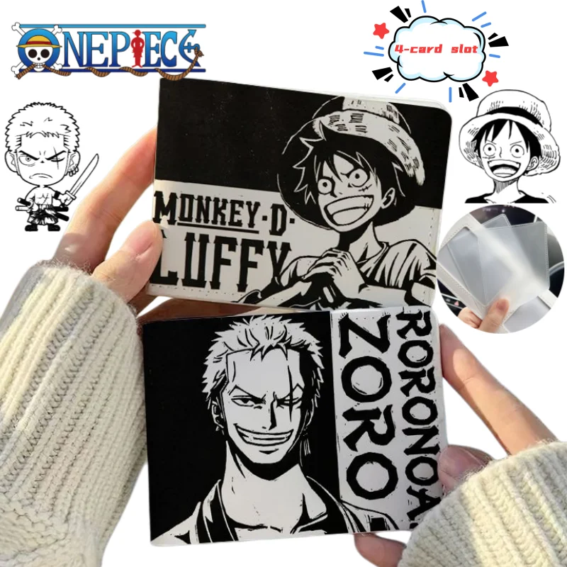 

One Piece Luffy Zoro Cartoon Black and White Manga Driver's License Protective Cover Two-in-One Creative Personalized Card Case