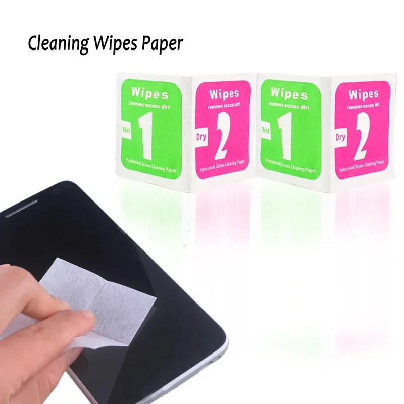 100pcs/50sets Disposable Screen Cleaning Wipes Paper for Camera Lens Phone LCD Screen Dust Removal Tool Cleaning Wipes Paper Set