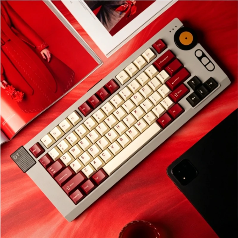 Kit de Teclado Mecánico Personalizado VINTEM75 con Carcasa de Aluminio, Inalámbrico, 3 Modos, Interruptor Rotatorio Intercambiable en Caliente, Rgb, Barebone