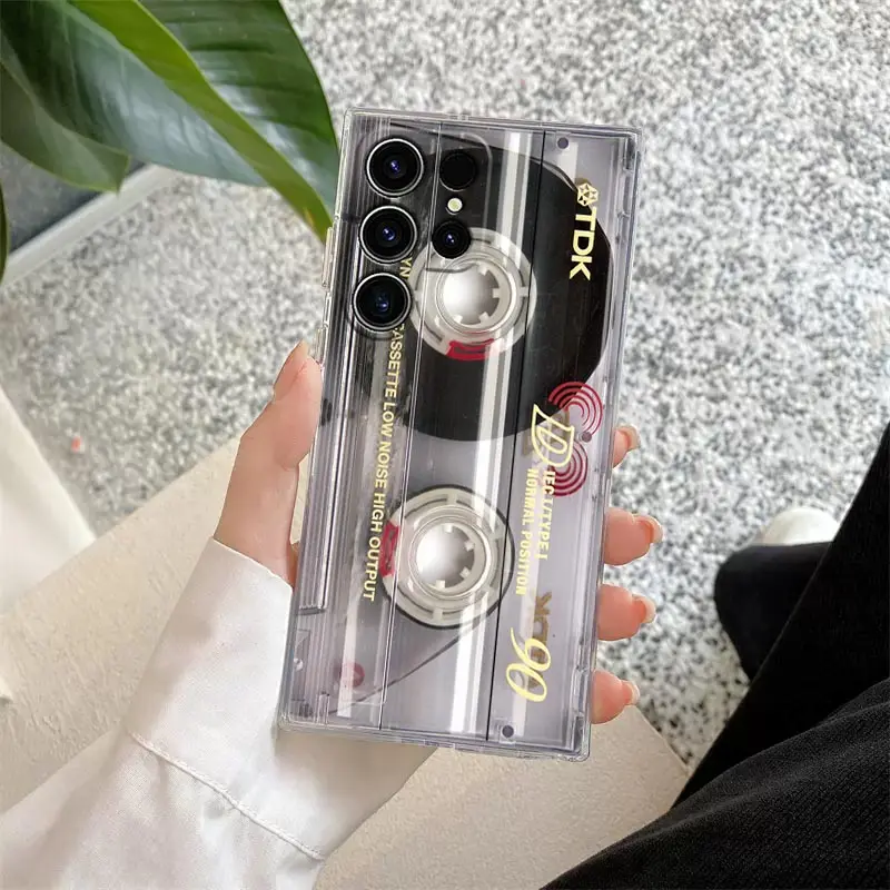 Leiterplatte Telefon hülle für Samsung Galaxy S24 S23 Ultra Vintage Kamera Abdeckung S22 S20 plus S21 Fe Clear Cases Musik bänder Funda