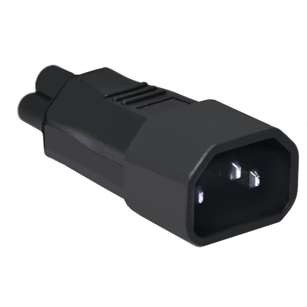 1pcs Black IEC320 C14 to C5 Convert Power Connector UPS APC PDU Male to Female Power Socket Plug Adapter for Laptop Computer 10A