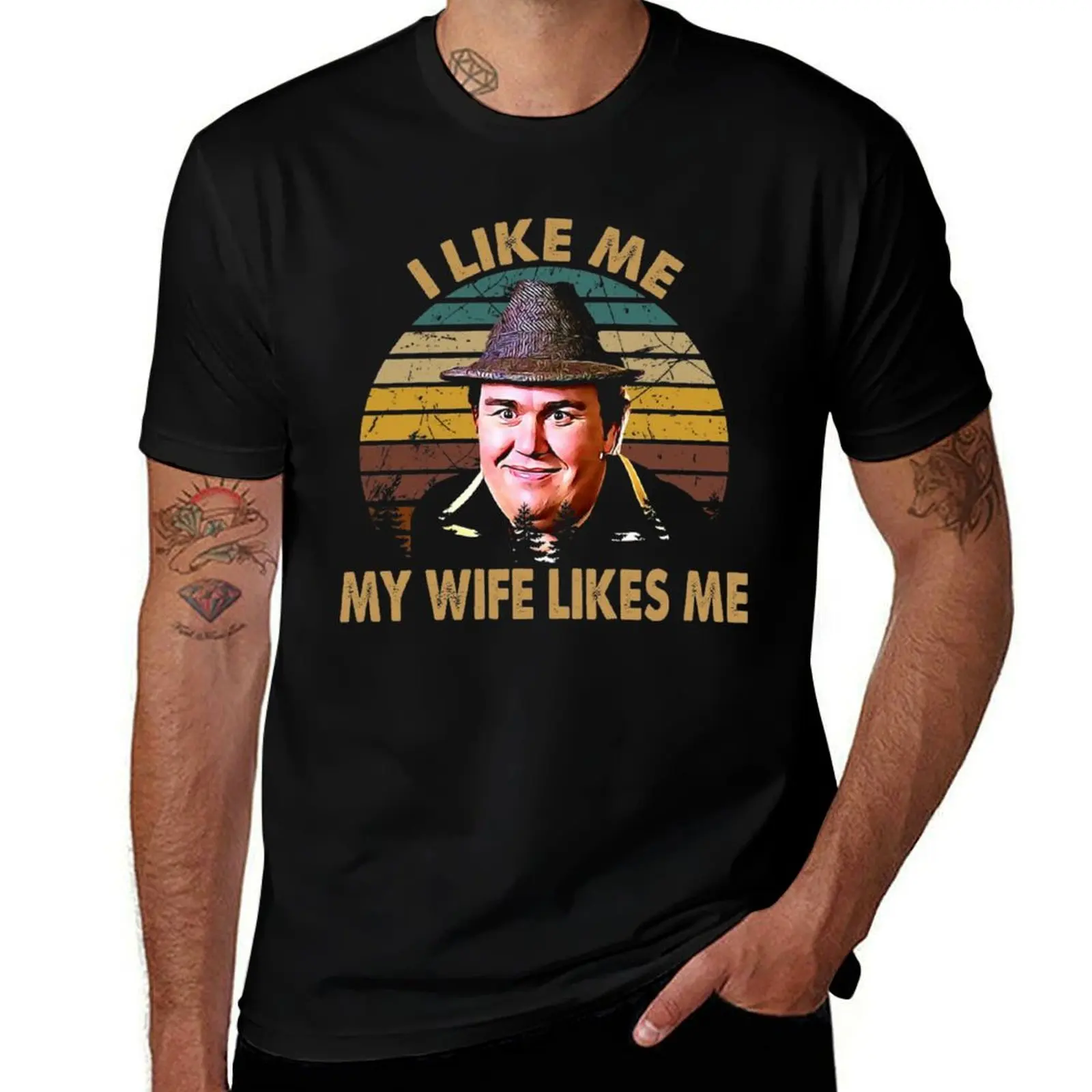 

John actor candy retro I like me my wife likes me (1) T-Shirt blue lock custom shirt mens workout shirts