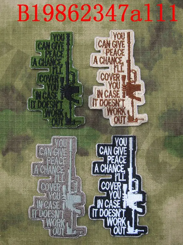 Embroidery Patch Sniper You Can Peace A Chance I'll Cover YouIn Case It Doesn't Work Out