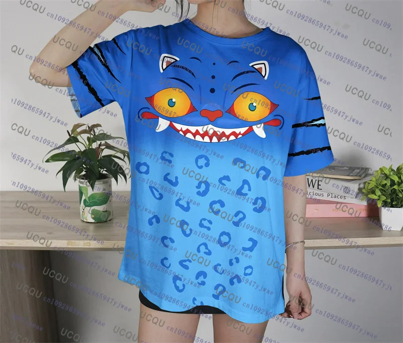 

Футболка Derpy Tiger, футболка с рисунком «Охотники на демонов», подарок для фанатов, мужская футболка, осенняя быстросохнущая футболка большого размера для косплея на Хэллоуин