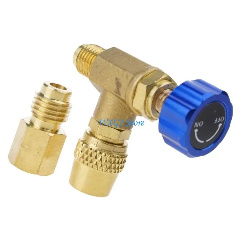37JE Leakproof Brass HVAC Service Valves Refrigerants Charging Valves
