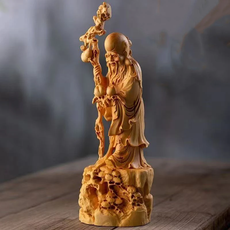 Cypress Chinese Traditional Longevity Star Figurine - Mythology Figure Decorations Parents' Longevity and Health Statue Gift
