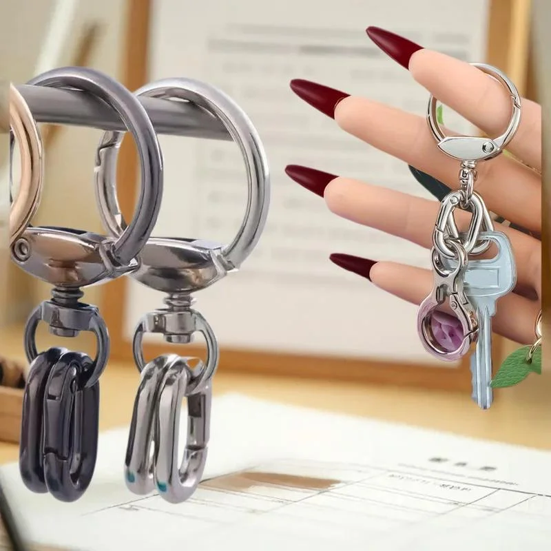 

[YU]Swivel Clasp Clip Hook With 2pcs Spring Ring Key Chain Clip For DIY Crafts Lanyard Making KeyRing