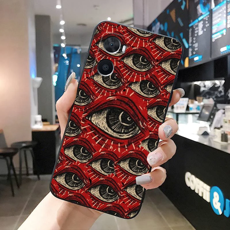 Scary Face Eyes Phone Case For OPPO A77 A57S A96 A91 A54 A74 A94 A73 A78 A53S A54S A15 A16 A17 A52 A58X A98 Shell