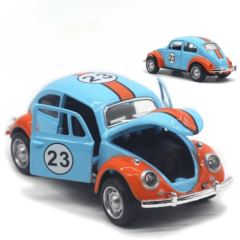 1:32合金製ビートル塗装済みレーシングクラシックカーモデル、プルバック式ドア、カーモデル、アマゾンで人気販売中