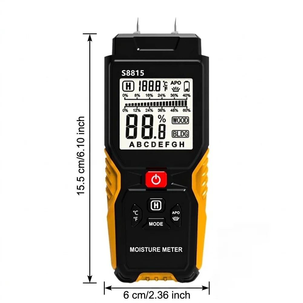 Practical Pinless Non‑destructive Moisture Tester Meter LCD Screen For Wood Wall Building Material Damp Humidity Detect Hardware