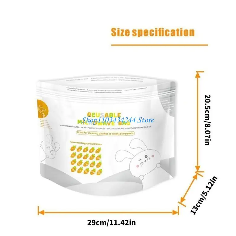 Universele magnetronsterilisatorzakken, set 1 set magnetronreinigingszakken voor babyflessen, borstkolfaccessoires
