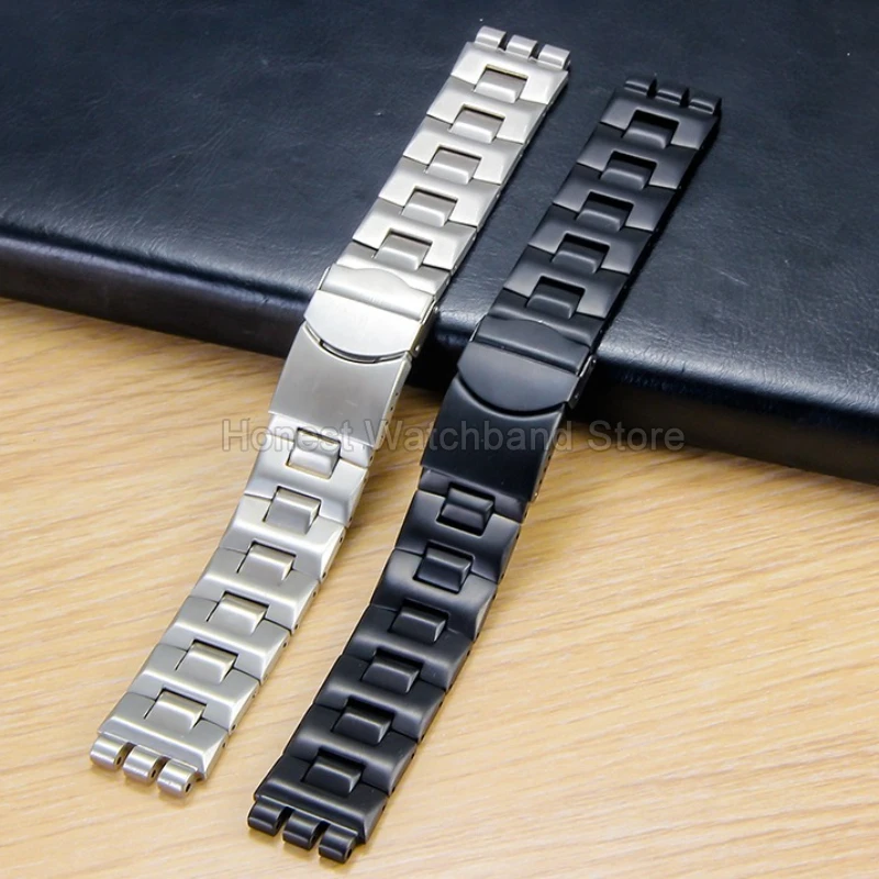 Para swatch acessório de relógio de aço inoxidável de alta dureza resistente a arranhões durável interface côncava convexa pulseira de superfície lisa