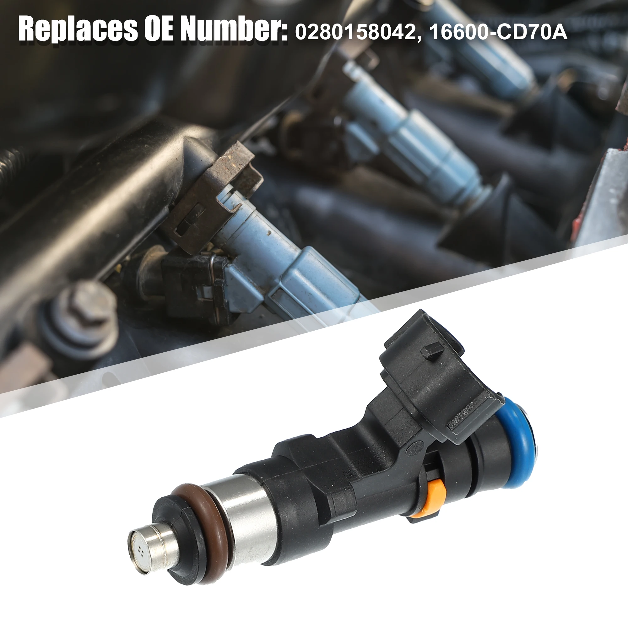 

UXCELL 6Pcs 0280158042 Fuel Injector for Nissan 350Z 2003-2006 for Infiniti G35 2004-07