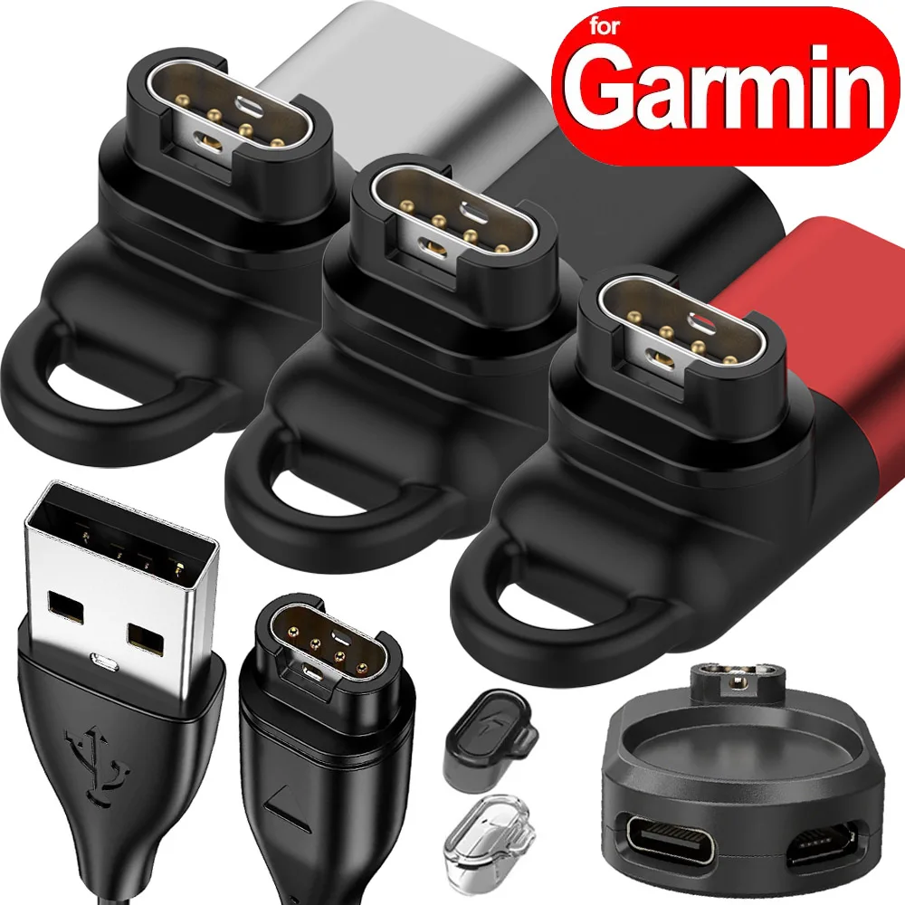 

Адаптеры для зарядки часов Garmin USB/Type C, высокоскоростные зарядные кабели с пылезащитными заглушками для Garmin Forerunner 955 945 Fenix 8 7
