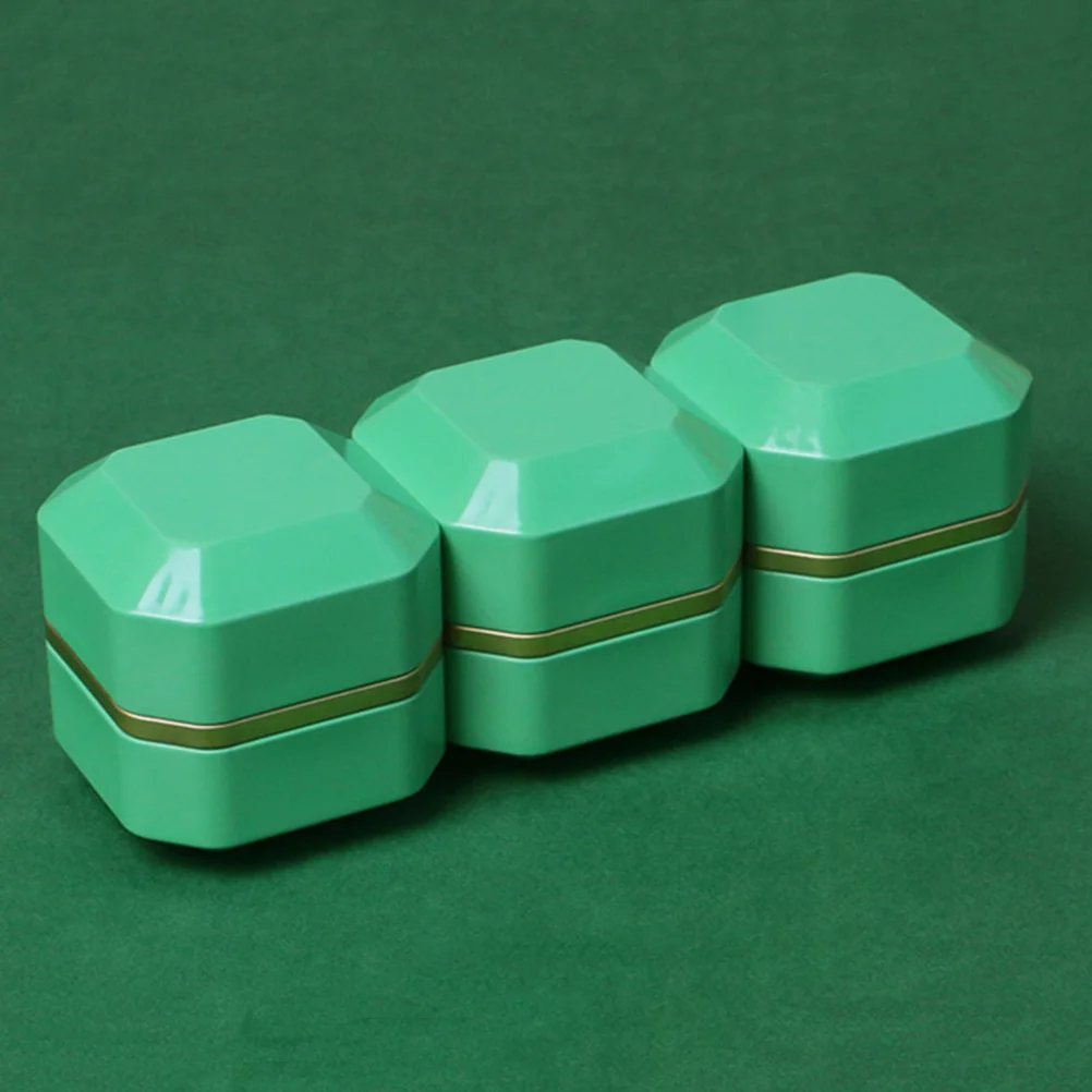 

Tinplate Tea Canister Portable Sealed Tea Storage Box Diamond Jar Shape Small Green for Home Office Coffee Beans Nuts