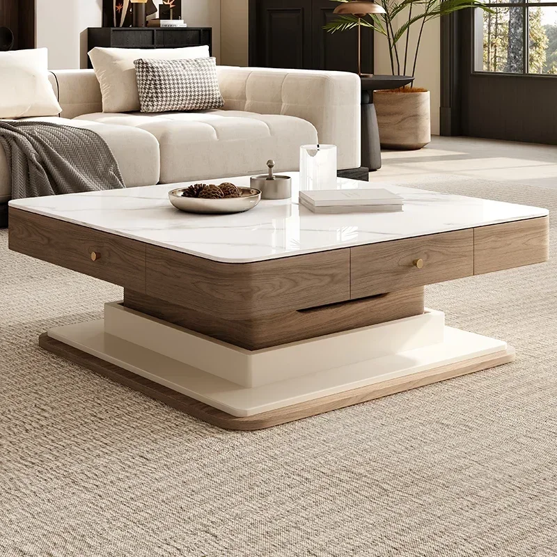 

Living room furniture mahjong table lift coffee table rock slab dining table multi-function automatic home