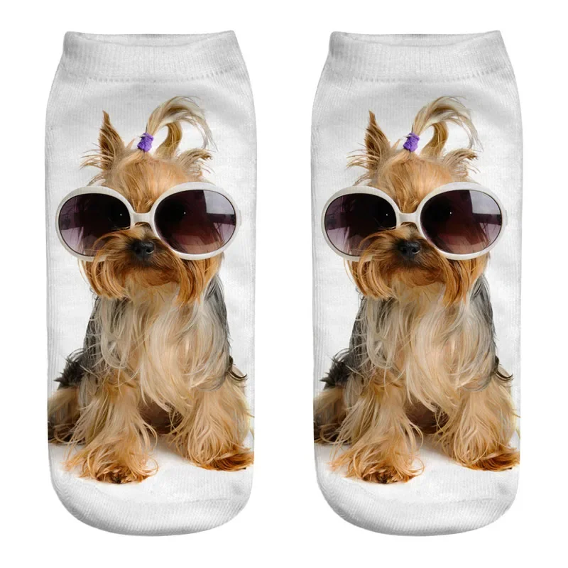 Calcetines con diseños de perros adorables impresos en 3D, divertidos calcetines de peluche de Alaska Husky Canine Labrador Retriever, regalo de Navidad Sokken