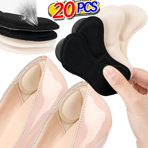 Imagen 2 del producto Plantillas para el talón, parche para aliviar el dolor, almohadillas antidesgaste, cuidado de los pies, Protector de talón de piel negra, pegatina adhesiva, plantilla de inserción para zapatos