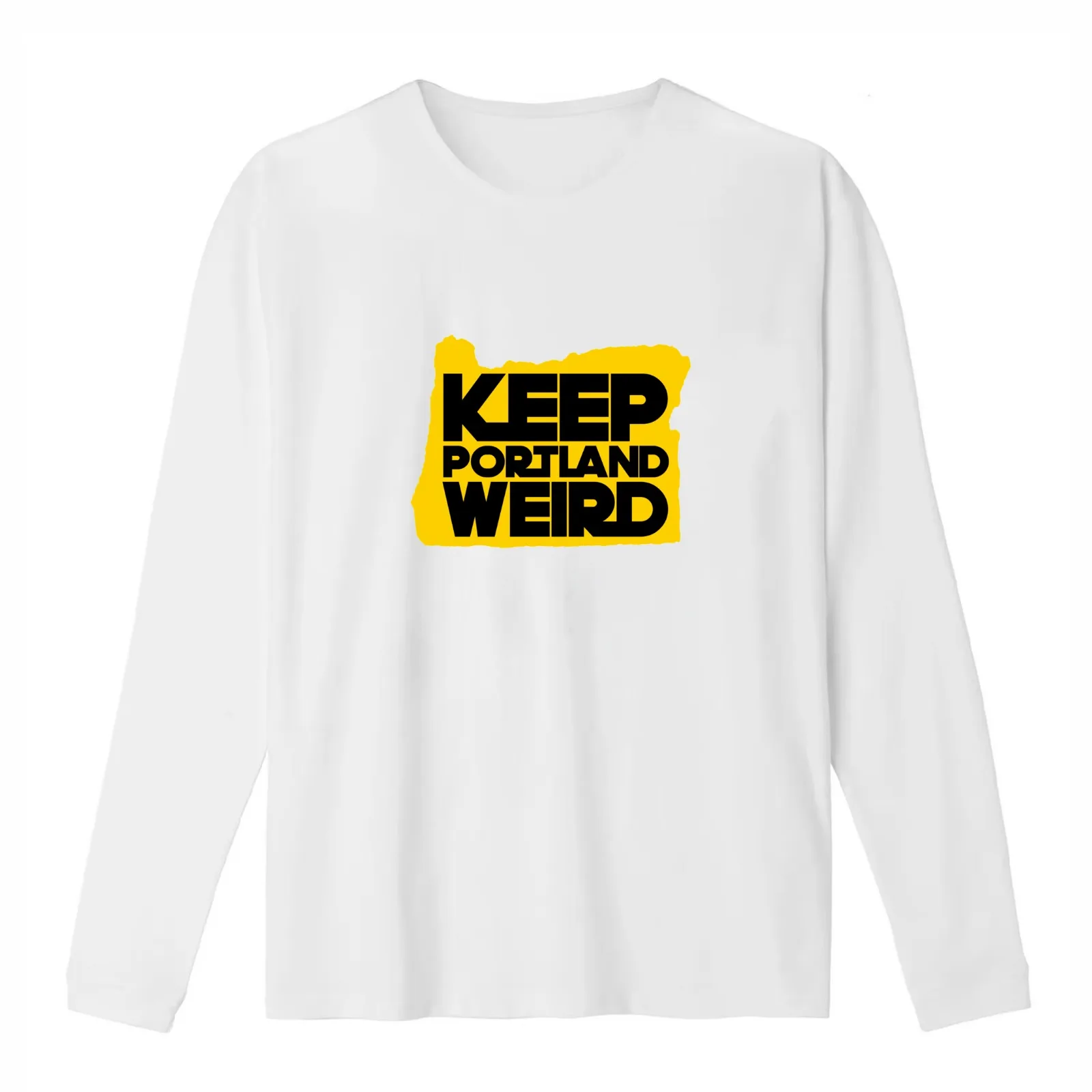 Keep Portland Weird YELLOW T-Shirt Summer Casual Cotton Tee Oversized Streetwear Tops Vintage Graphic Print Unisex Men Women
