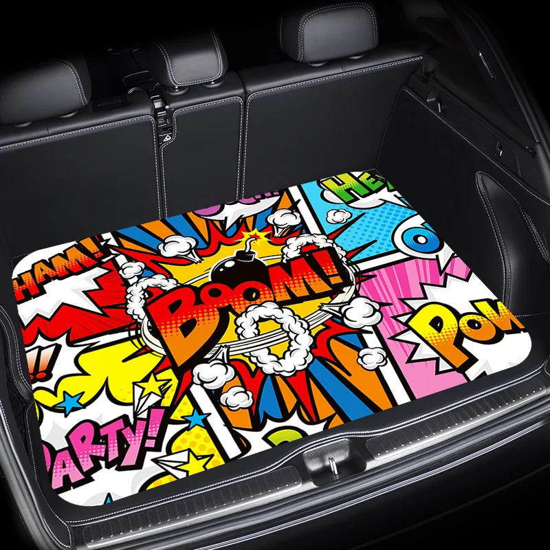 

American Comic Book Custom Cargo Liner Mat for Cars - Durable Trunk Mat Protector with Anti-Slip Texture