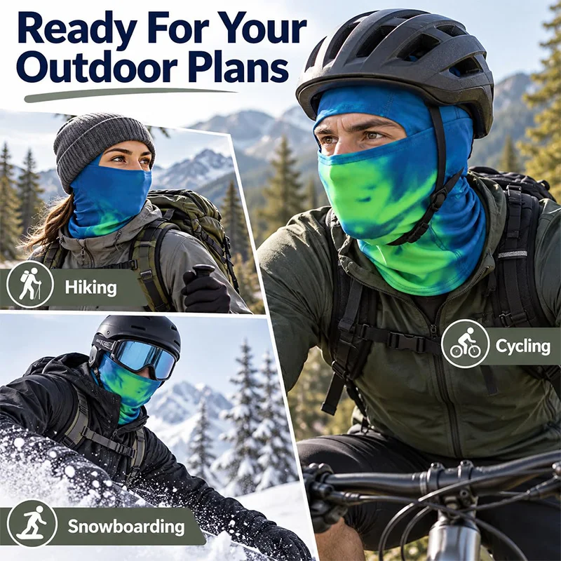 Heat-Sensitive Color Changing Face Mask Unisex Heat Reactive Thermal Balaclava for Outdoor Skiing Snowboarding and Hiking