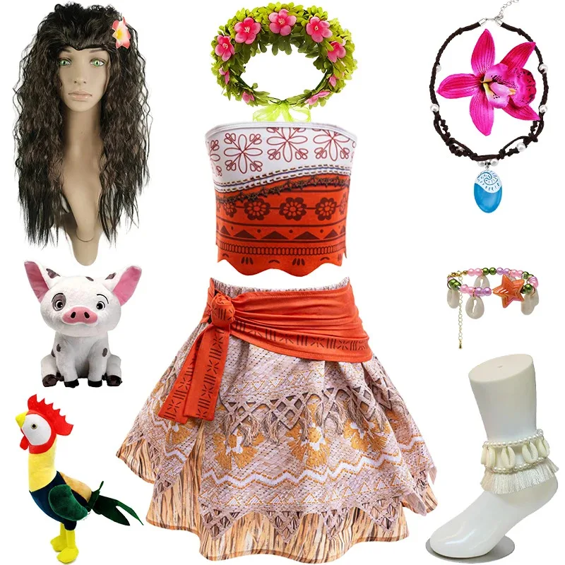 

Carnival Disguised Child New Princess Moana Costume Summer 2025 Fancy Girl Clothes Children Role Play Masquerade Party Costume
