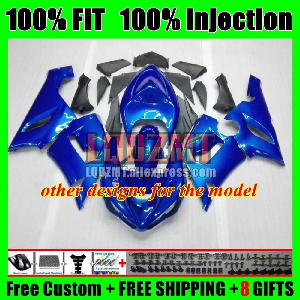 Injection Body For KAWASAKI NINJA 600CC ZX 636 6 R 6R glossy blue ZX636 46No.10 ZX600 ZX-636 ZX-6R ZX6R 05 06 2005 2006 Fairing