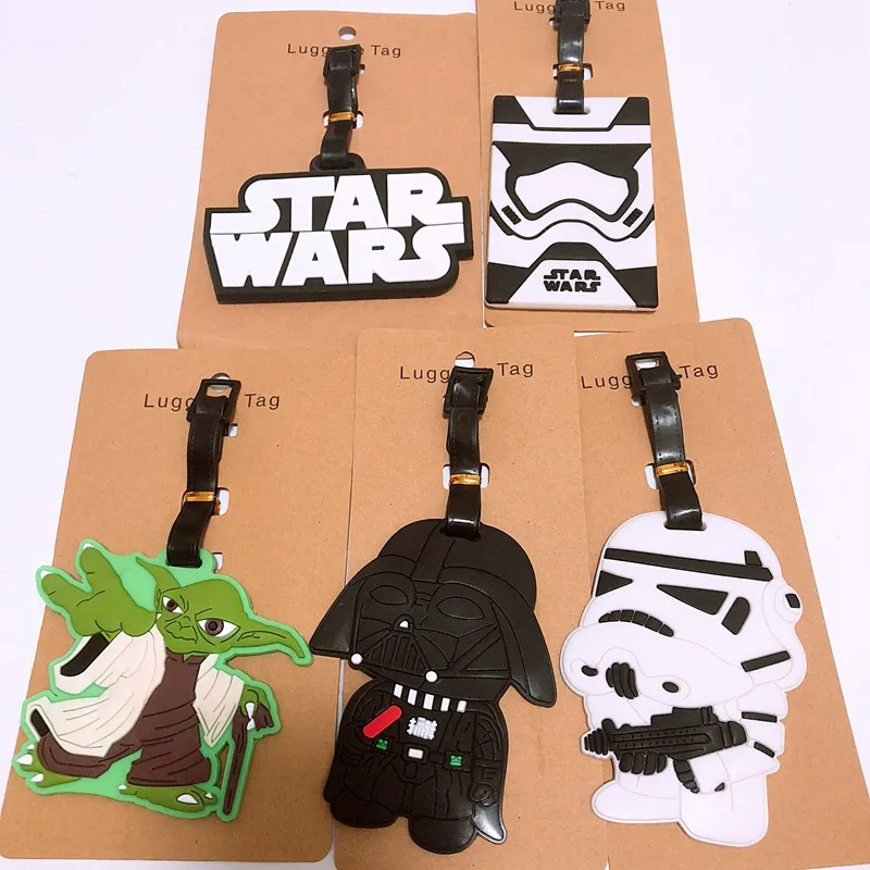 Cartoon Star Wars Travel Luggage Tag Cute Suitcase ID Addres Holder Boarding Baggage Tag Label Adorable Pendant Gift Accessories