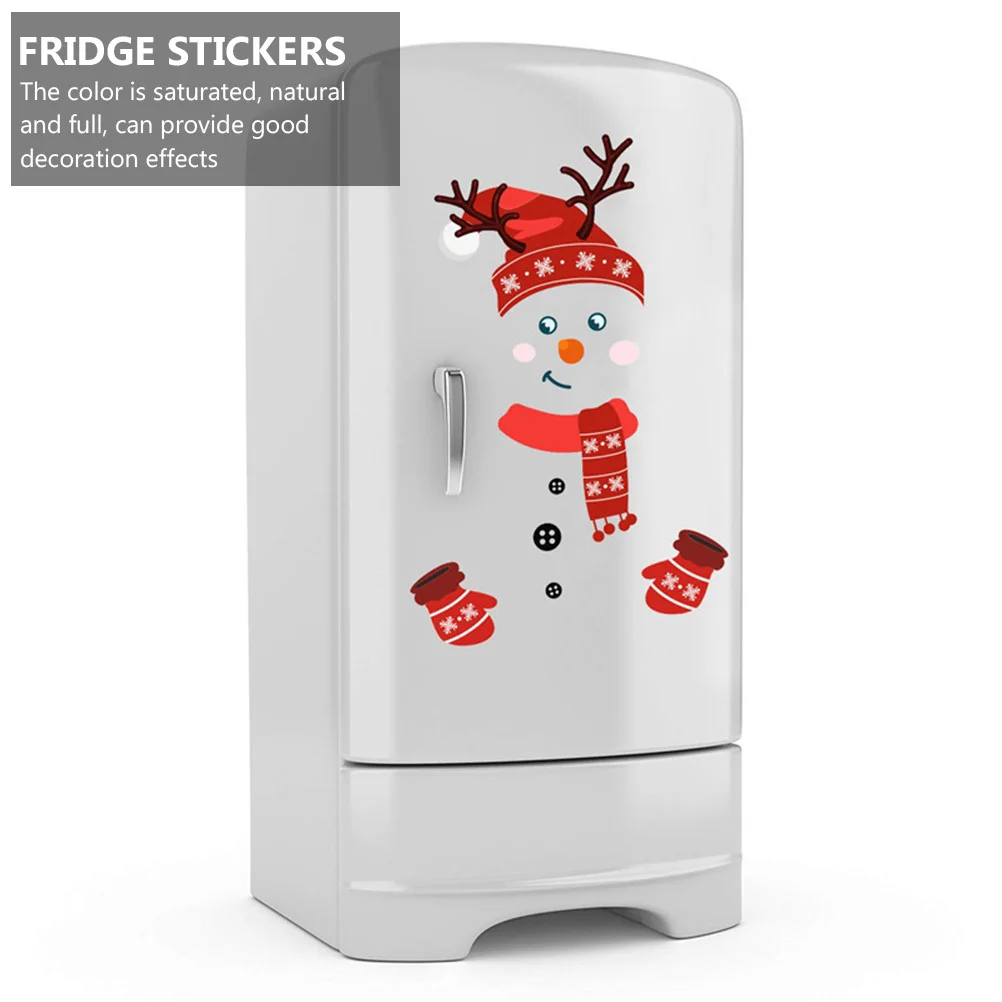 

2 Sheets Snowman Wall Stickers Lightweight Exquisite Holiday Fridge Decals Closet Stickers Shop Window Clings Closet Decals
