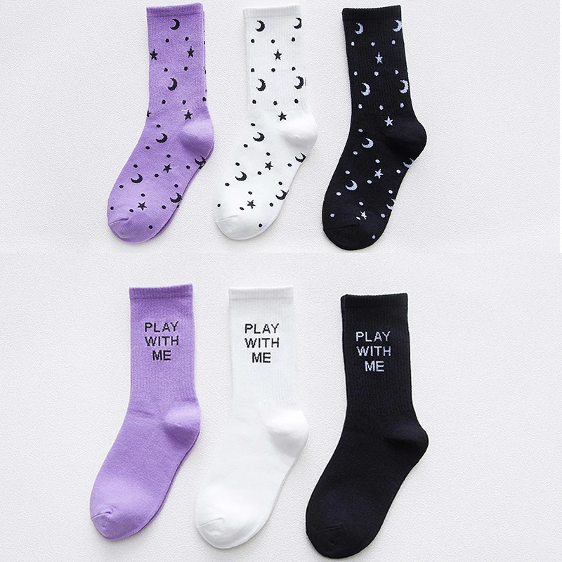 3 Pairs / Lot Harajuku Striped Lettered Ankle Socks Hipster Fashion Summer Literary Letter Short Sokken Simple Campus Sale