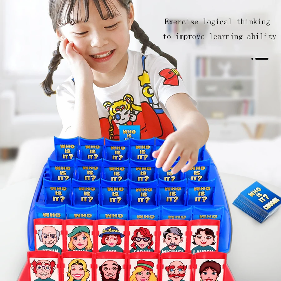 Juego de cartas de juego de mesa Guess who I am, rompecabezas para niños, tablero de juguete, inteligencia interactiva para padres e hijos