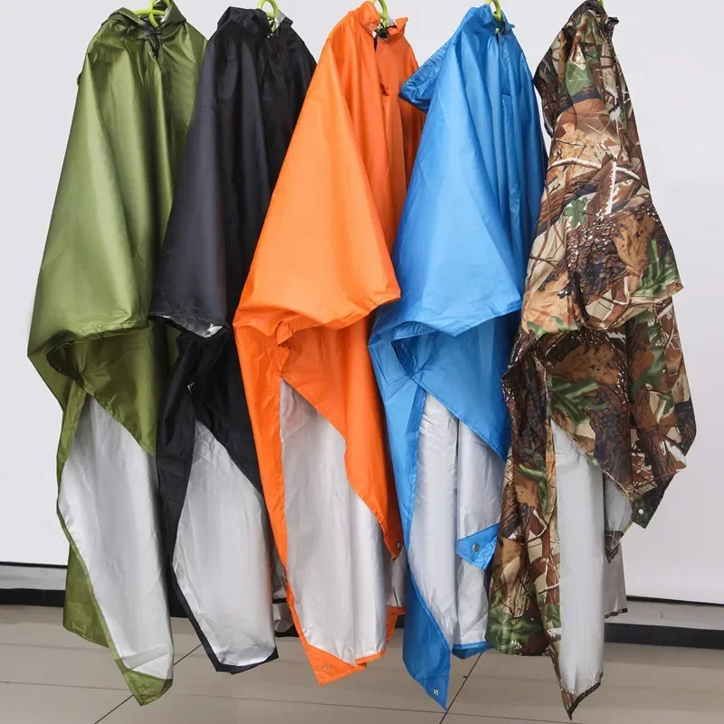 

1Pc Portable Multifunctional 3In1 Rain Coat Hiking Camping Raincoat Poncho Mat Awning Durable Outdoor Activity Rain Gear Supplie