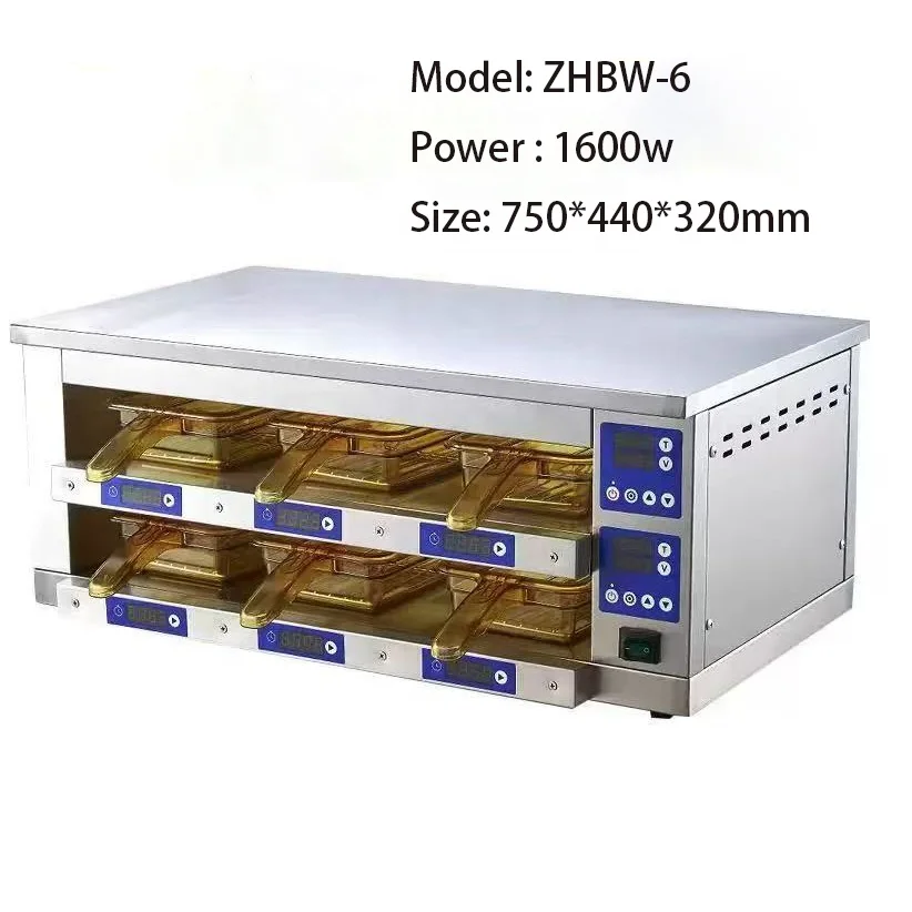 

Hot Sale Commercial Electric 2-Tier 4 Plates Food Warmer Cabinet Food Warmer Fast Food Burger Patty Holding