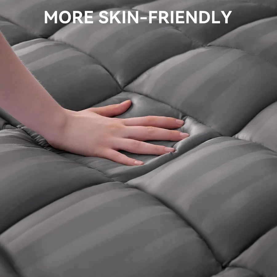 Topper de colchão de resfriamento extra grosso para alívio da dor nas costas com tecido respirável e bolso profundo de 821 polegadas ajuste 5D Snow Down Alter