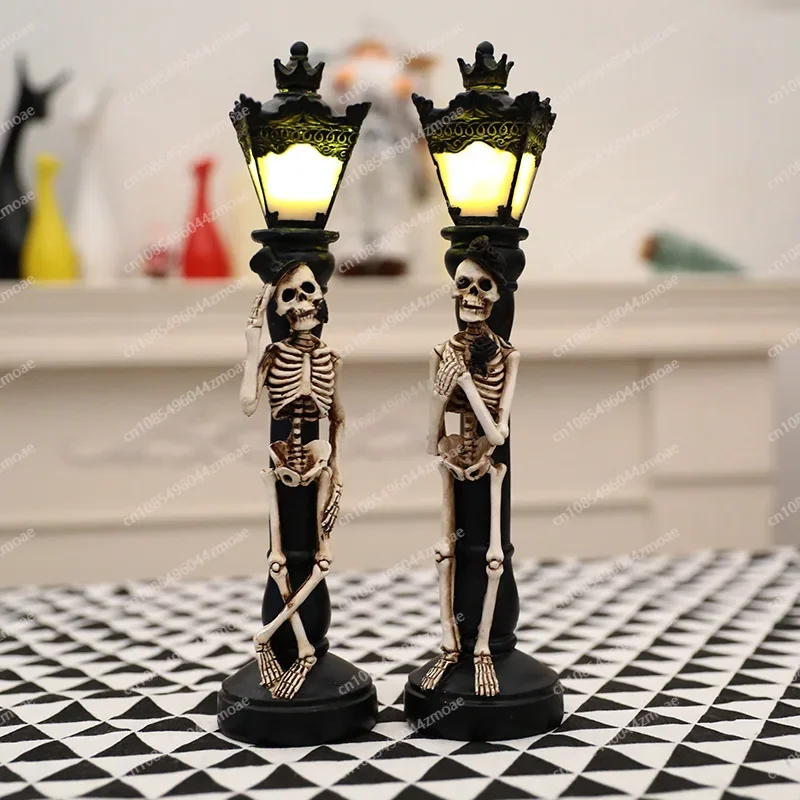 Halloween Decorations Glowing Skull Street Lights Haunted House Ornaments Pumpkin Lights Secret Room Bar Arrangement CandleProps