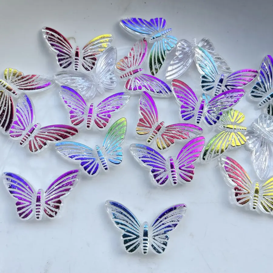 10pcs Mixed Charm Butterfly Rhinestone Pendants DIY Jewelry Hair Accessories Home Party Decoration Butterflies