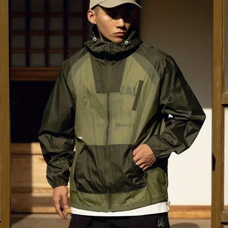 

Men Zipper Jacket Long Sleeve Pockets Sweatshirt Running Outdoor Fishing Sun Protective Clothing Lightweight Hooded Coat New