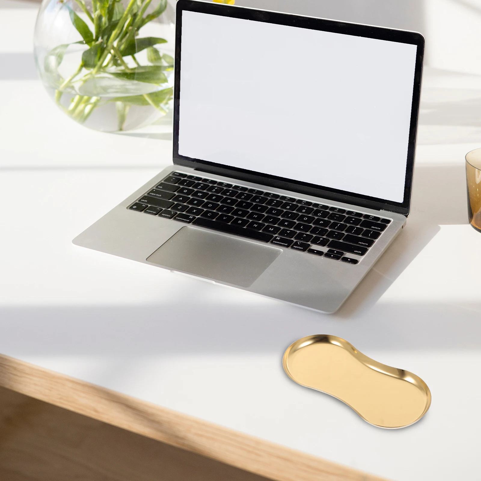 

2pcs Storage Tray Stainless Steel Jewelry Dish For Dresser Vanity Table Accessories Holder Lip Shaped Trinket Display