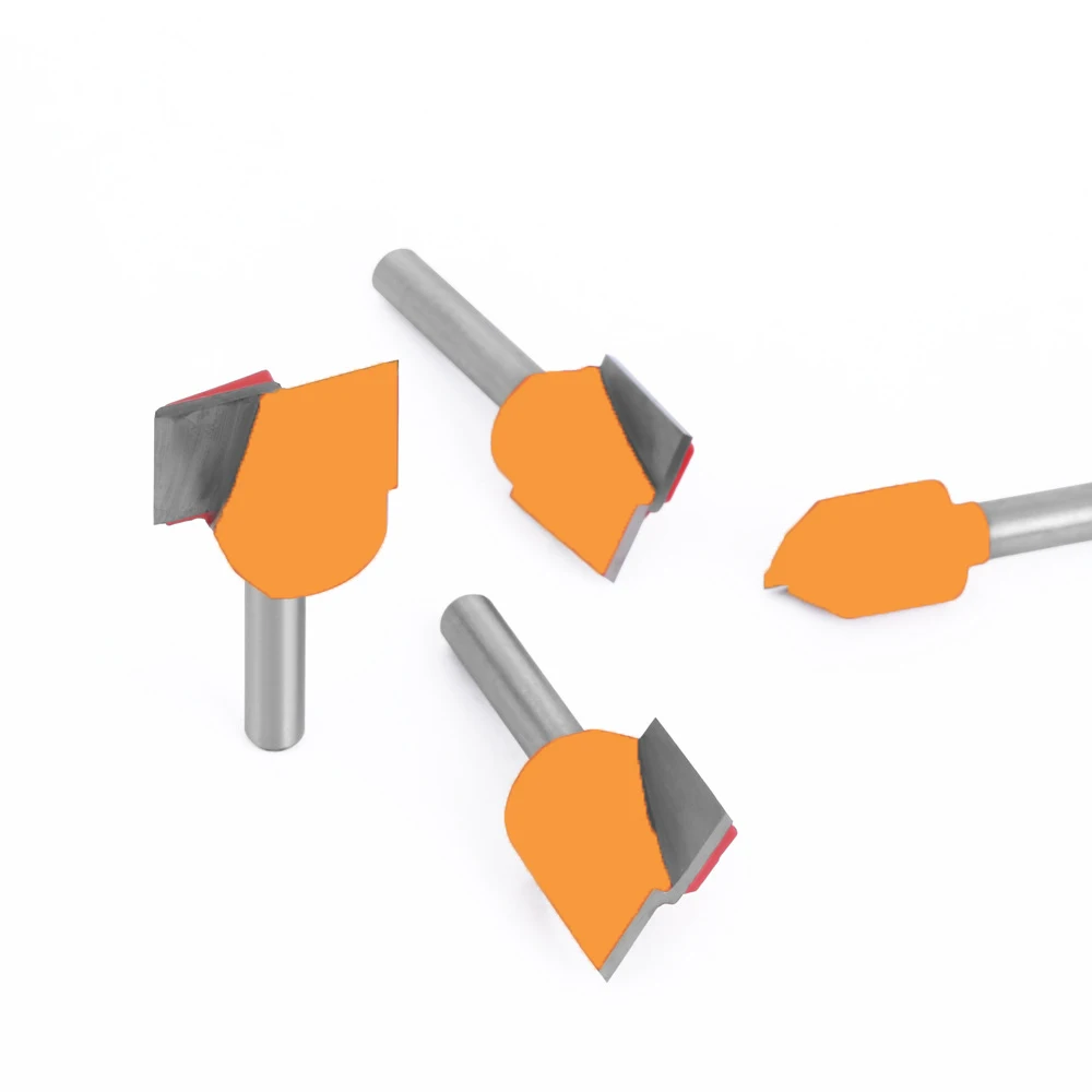 1PC 1/4" 6.35MM Shank Milling Cutter Wood Carving Wood Cleaning Bottom Bit Straight Router Bit Clean Milling Cutter Woodworking