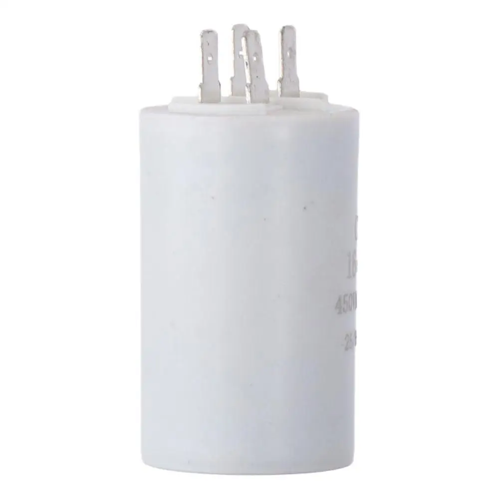 CBB60 Run Capacitor 16uF 450V AC Double Insert 50/60Hz Cylinder 72x40mm White for Air Compressor Water Pump Motor