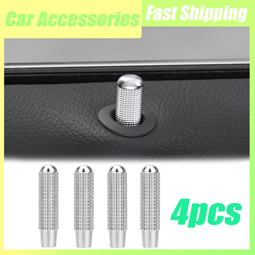 4pcs Auto Interior Accessories Car Door Lock Pin Silver Car Door Bolt Button Car Switch Knob Trim Cover For Mercedes-Benz