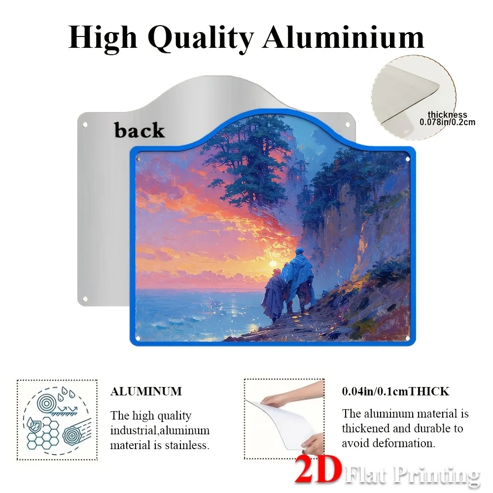 1pc, 2D Flat, Signs Metal Sheet Painting 