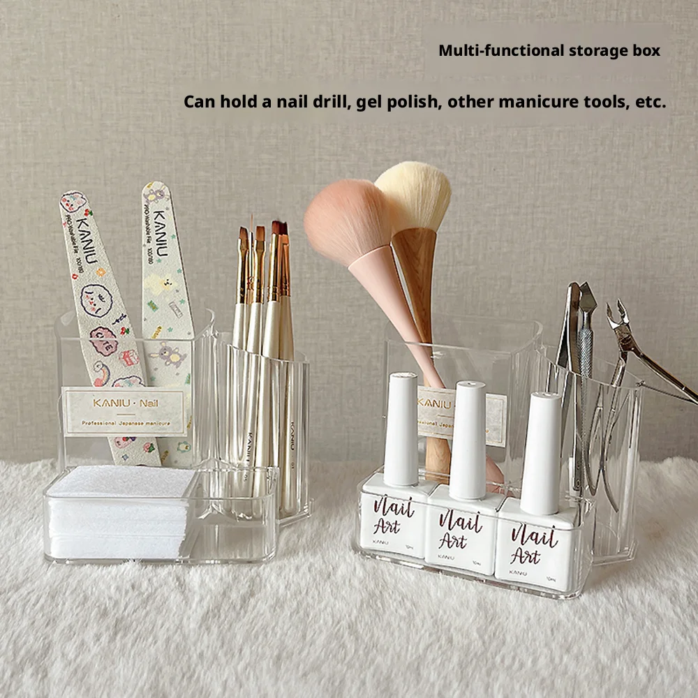 1Pc Nail Drill Bit Holder Display Transparent Makeup Organizer Transparent Acrylic Nail Supply Nail Pen Holder Desktop Organizer