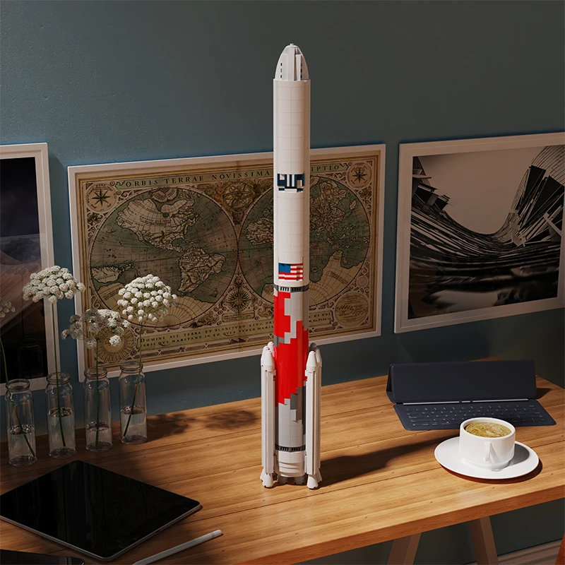 MOC American Saturn Carrier Launch Vehicle Building Block Set 1:110 Vulcan Centaur Rocket Bricks Toys For Children Birthday Gift