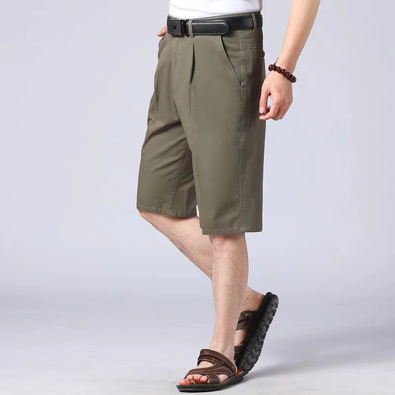 MRMT 2024 Brand Men\'s Shorts Middle-Aged And Elderly Cotton Seven-Point Pants Men Shorts High Waist Deep Loose Comfort Shorts