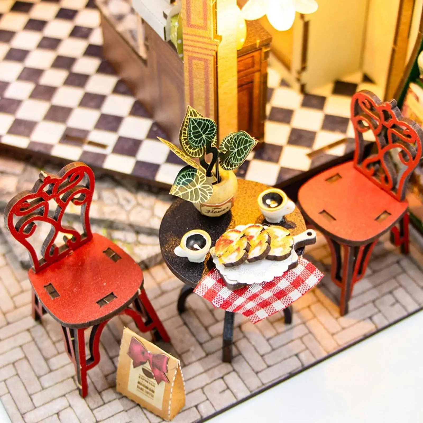 

Bakery Store Dollhouse Miniature with Furniture Detailed Collection Crafts Accessories 3D Puzzle Model for Friend Festival