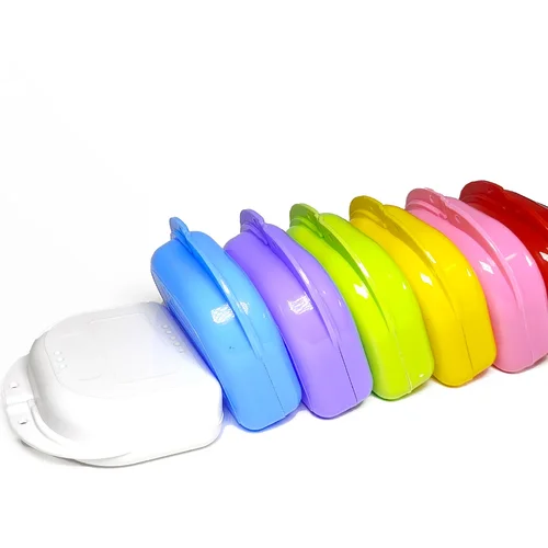 Caja de almacenamiento para dentadura postiza parcial, contenedor de dientes para prótesis de ortodoncia, retenedor Dental, protector bucal, 50 Uds.